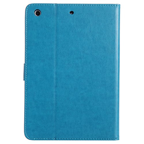 iPad Mini 2 Mini 3 Case, LittleMax(TM) Lightweight PU Leather Flip Stand Embossed Cat & Tree Case Smart Cover with Auto Wake/Sleep for Apple iPad Mini 3/2/1 [One Free Stylus Pen]-#2 Blue - Thumbnail 3