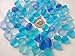 Sea Glass Beads/Beach Glass Beads for Jewelry Making (Medium Size / 10-14 mm, Multicolored Blue Cobalt Aqua Purple-Blue Mix, Not Drilled) (50 Pieces)