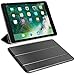 iPad 2017 Case 9.7 inch NEESI Premium Synthetic PU Case Slim Folding Stand Cover with Auto Wake/Sleep Transparent PC Back for iPad 9.7 2017 Black