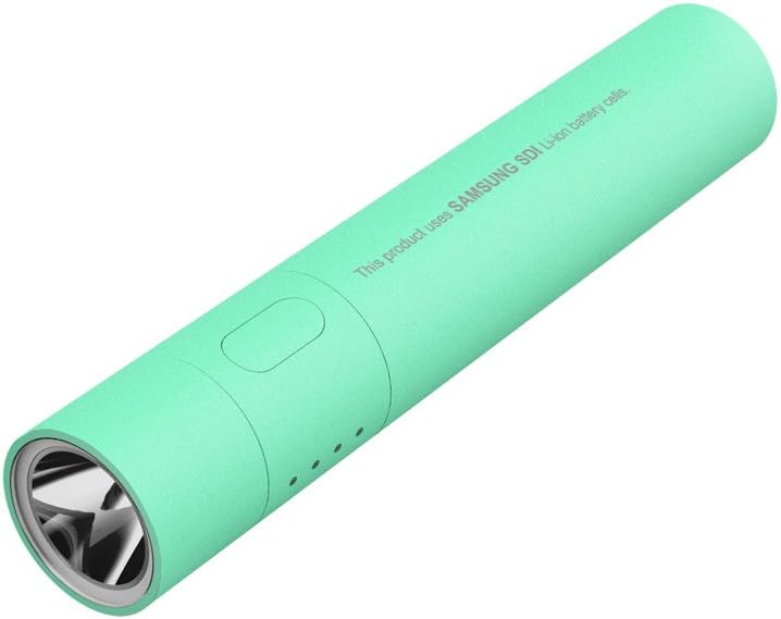 TSST SAMSUNG SDI battery cell Ultra Portable 3,000mAh External Battery Power Bank Charger with detacheable Flashlight for Samsung Galaxy, iPhone, iPad, HTC, and More (Mint), Ultra high charging speed 1.5A Max
