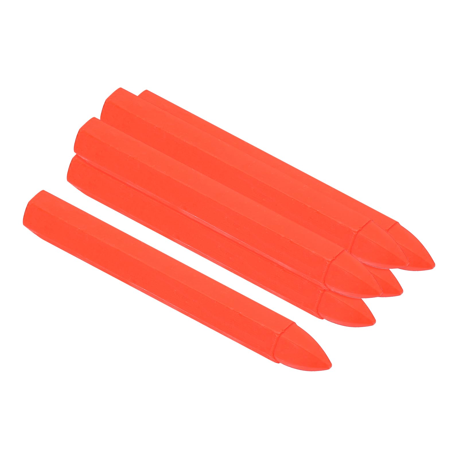 PATIKIL Lumber Marking Crayons, 6 Pcs 4.2x0.6 inch Hex Wax Tire Marker Drawing Crayons for Wood, Glass, Ceramics, Cartons, Cloth, Stone, Fluorescent Red