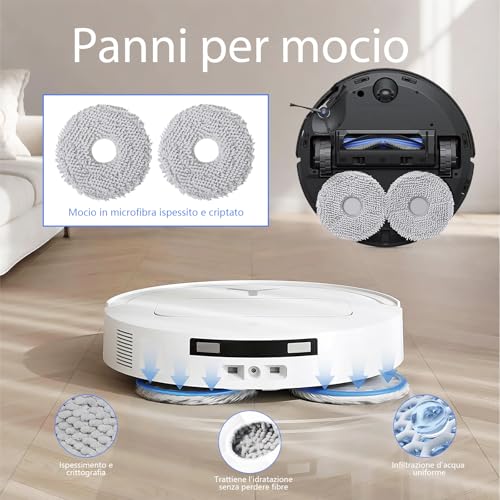 Lovobo T50 Max Accessories for Ecovacs Deebot T50 Max PRO Omni/T50 Max PRO Omni Gen2, Spare Parts: 2 Main Brushes, 6 Cleaning Cloths, 4 Filters, 6 Dust Bags, 6 Side Brushes