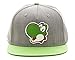 Nintendo Super Mario Bros - Yoshi Rubber Logo Snapback Hat, Gray/Green, One Size
