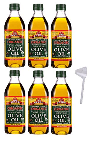 Bragg Olive Oil - USDA Organic - Extra Virgin - Unrefined - Unfiltered - From Greece - Non GMO - 16 oz (Pack of 6)