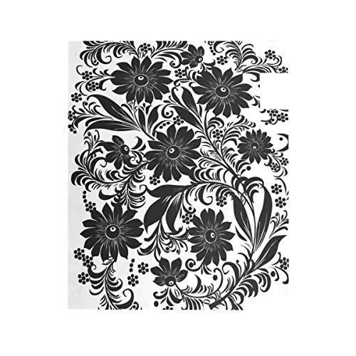 LORVIES Black Floral Magnetic Mailbox Cover Standard Size 20.8 x 18 Inch