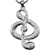 Silver Music Note Treble Clef Pendant Mood Necklace Jewelry for Teen Girl Women