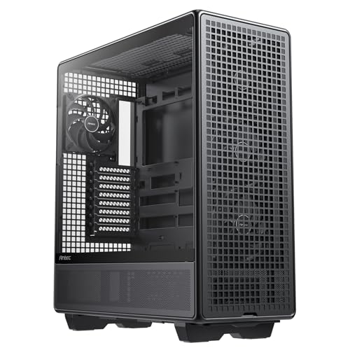 Antec Caixa de torre completa 900, chassi de estação de trabalho e jogos AI, suporta E-ATX/Threadripper e MB de conexão traseira, 6 ventiladores PWM incluídos, Tipo-C 10 Gbps, suporte de radiador de