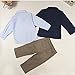 Kids Baby Boys Gentleman Sets Jacket + Shirt + Pants 3pcs Leisure Suit (2T, Navy Blue)
