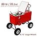 Clevr 80 Quart Wagon Cooler Rolling Party Ice Chest, Red, w/Long Handle and 10