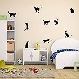 Ussore Cats Wall Stickers Art Decals Mural Wallpaper Decor DIY Decoration for Home living room bedroom bathroom kitchen