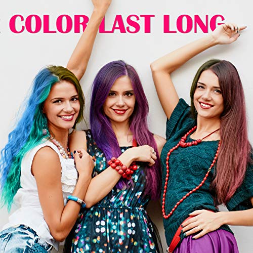Hair Chalk, ETEREAUTY Hair Chalk Color Comb Temporary Hair Color Cream Non-toxic Washable with Shawl for Kids Party and Cosplay, Hair Chalk Pens Works on All Hair Colors (8 Colors)