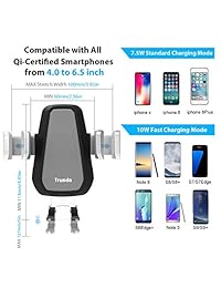 Qi   Soporte de coche inalámbrico y rápido para iPhone XS MAX XR XS X 8 8 Plus, Samsung Galaxy S9 8 7 Note 8 9 y todos los teléfonos con Qi