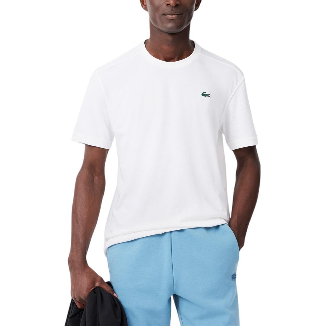 Lacoste Men’s Sport Ultra Dry Cotton Sport T-Shirt, White, 3X-Large