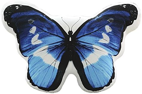 Funif Butterfly Throw Pillow Decorative Back Cushion Stuffed Plush Soft Toy for Kids Gift Blue 15.8" X 13.8"