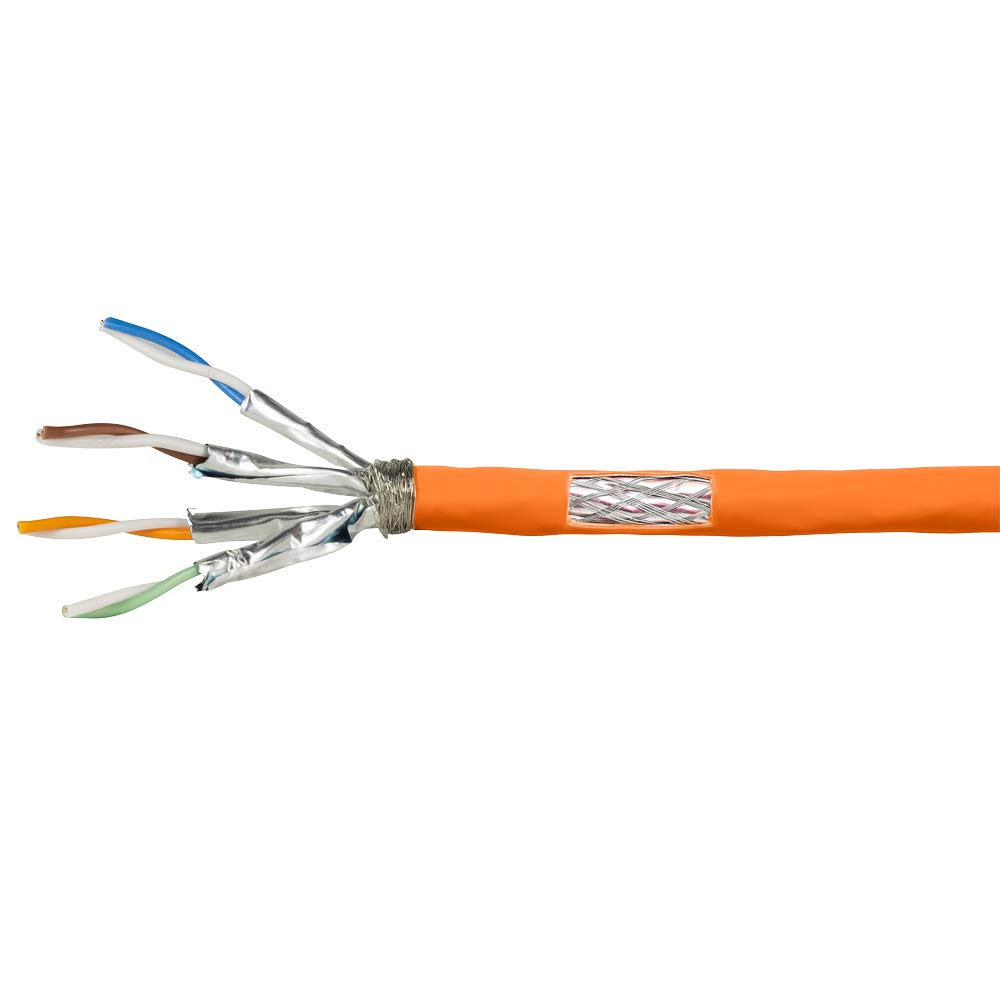 LogiLink Professional CPV0058 - CAT 7 1000MHz LSZH (Low Smoke Zero Halogen) Network Installation Cable with Fire Protection Class: Dca, AWG23 S/FTP 25 m Simplex, Orange