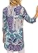 Chase Secret Womens Floral Printed V Neck Loose Caual Cuffed 3 4 Sleeve Blouses X-Large Purple