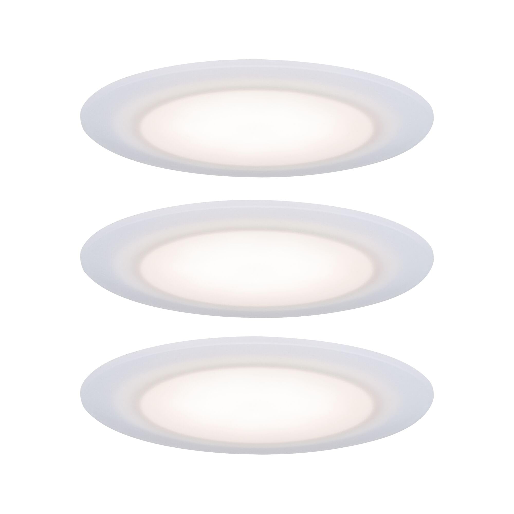 Paulmann 99940 Premium Suon LED recessed luminaire Set of 3 Round incl. 3x6.5W IP44 dim recessed Spotlight Satin, White Cabinet Light Plastic 2700K
