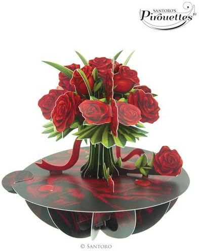 3d Pirouettes - Bouquet of Roses - Greeting Card