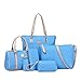 H&X Womens 6 Pcs Shoulder Bags Top-Handle Handbag Tote Purse Set