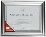 DAX Photo Frame, Easel Back, Desk/Wall, Wood, 8.5 x 11 Inches, Charcoal/Nickel-Tone (N15783NT)