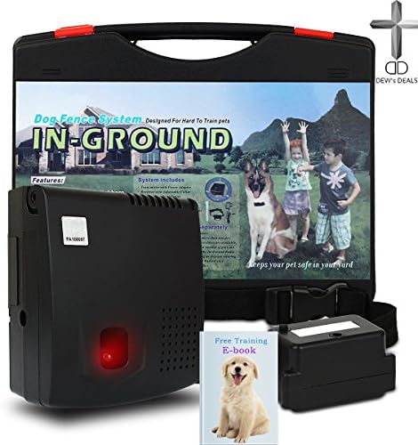 In-Ground professional grade electronic fence with adjustable wireless shock collar for Dogs by Dog Zone | Remote Underground e-Fence System that Keeps Willful Pets Close and Your Yard Beautiful