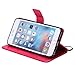 A-slim iPhone 6S Plus Wallet Case, (TM) Sun Pattern Embossed PU Leather Magnetic Flip Cover Card Holders & Hand Strap Wallet Purse Case for iPhone 6 Plus / 6S Plus [5.5 Inch] - Red