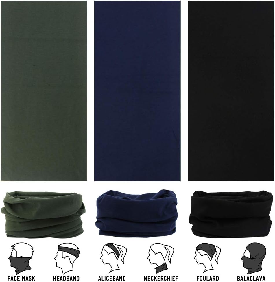 Headwear, Head Wrap, Neck Gaiter, Headband, Fishing Mask, Magic Scarf, Tube Mask, Face Bandana Mask, Neck Balaclava and Sport Scarf 12 in 1 Sweatband for Fishing, Hiking, Running, Motorcycling : Clothing