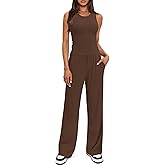 Darong Women's 2 Piece Lounge Sets Sleeveless Tank Tops Wide Leg Pants Sets Tracksuits Matching Outfit