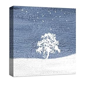 Canvas Wall Art Abstract Blackground Tree Pop-up Painting Artwork for Home Prints Framed - 12x12 inches