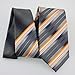 Coachella Ties Gray Plaids Knot Contrast Gray Orange Stripes Tie Formal Necktie