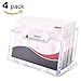 MaxGear Clear Business Card Holder Acrylic Business Card Stand for Desk Plastic Business Card Holder, Single Compartment, Fits 50-60 Business Cards Capacity, 4 Pack