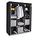 SONGMICS Portable Closet, Clothes Storage Organizer with 10 Shelves, 1 Clothes Hanging Rail, Non-Woven Fabric Closet, Metal Frame, 51 x 17.7 x 66.1 Inches, Black URYG93BK