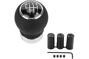 GAOLAOSY Car Gear Shift Knob, 6 Speed Automotive Manual Stick Shifts Knob, Ball Leather Vehicle Transmission Shift Head, Universal Auto Shifts Knobs Replacement Accessories (6-Stop R)
