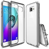 Galaxy A7 2016 Case, Ringke [FUSION] Crystal Clear PC Back TPU Bumper [Drop Protection / Shock Absorption Technology][Attached Dust Cap] for Samsung Galaxy A7 2nd Gen. 2016 - Smoke Black