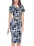 Vfemage Women Summer Elegant Draped Neck Belted Wear To Work Casual Dress
