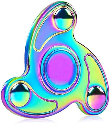 Fidget Spinner - IL Tri Hand Spinner Toy with Ceramic Bearing Stress Reducer for Killing Time EDC ADD ADHD Anxiety Autism Adult Children - Rainbow