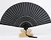 Goldstones Japanese Design Silk Handheld Folding, Black HF63
