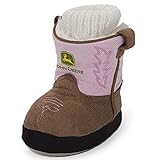John Deere Girls' Infant Slippers, Pink, 0/6M