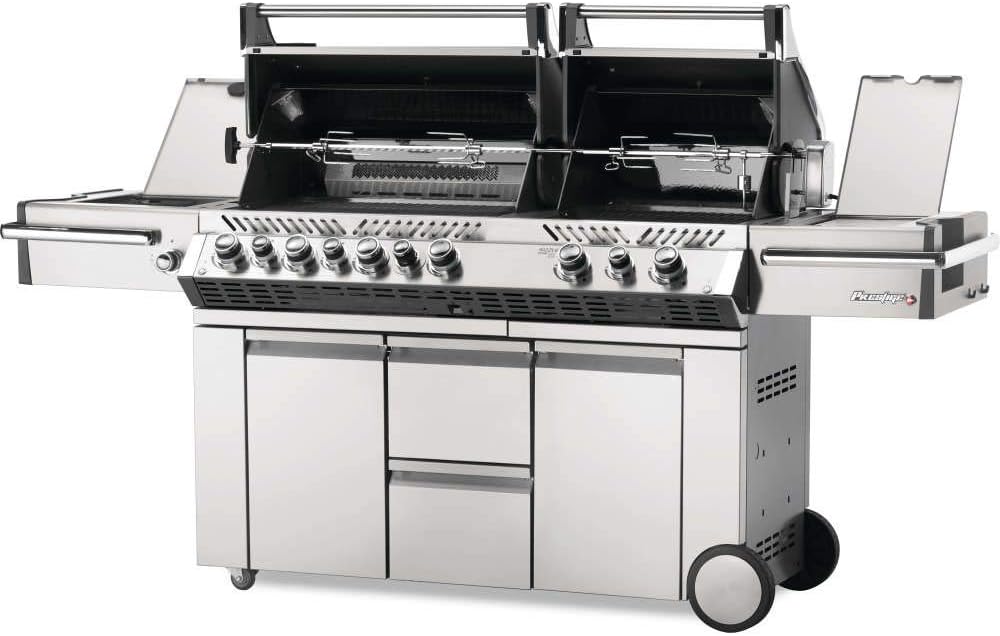review Napoleon Prestige PRO 825 BBQ Grill, Stainless Steel, Propane Gas - PRO825RSBIPSS-3 with Infrared Rear & Bottom Burners and Side Burner, Premium Gas Grill - Rotisserie Included