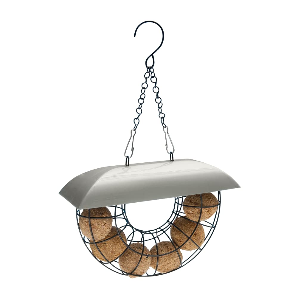 Copdock Mill Half Moon Bird Feeder With 6 Suet Balls – All Year Round Wild Bird Hanging Feeder Station – 100% Natural Ingredients – Feeders Suitable For All Wild Bird Species