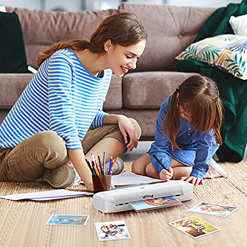 Laminator Machine, Willing Thermal Laminator for A4/A6 with 20 Laminating Pouches, Personal Laminator for Home Use School Teachers Office Card Classroom, 9 inches, Lightweight and Portable