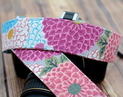 Gray Chrysanthemum Bloom - SLR / dSLR Camera Strap - Nikon / Canon / Sony / Olympus / Samsung / Pentax