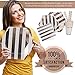69 Pieces - Rose Gold Paper Plates - Striped White and Rose Gold Party Plates and Napkins Sets - Disposable Dinnerware Set for 8 Guests