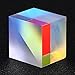 F-ber 1Pcs 2 x 2 x 2cm Colorful Optical Glass RGB Dispersion Cross Dichroic Cube Prism X-Cube for Physics Teaching Research Decoration Art Education