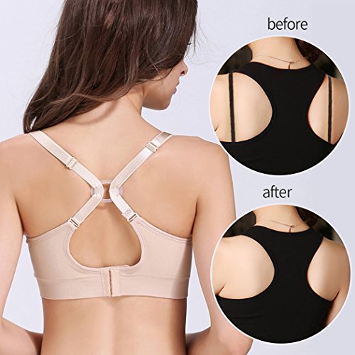 MOVWIN Full Bust Seamless Nursing Maternity Bras Bralette in One-Hand Access, Breastfeeding Bra with Extra Bra Extenders & Clips (L Fit 36BC 34CD 38AB, 2 Beige) - Thumbnail 2
