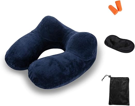 Amazon Com Rosoz Inflatable Neck Pillow For Airplane Travel