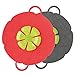 Silicone Lid Spill Stopper, Zanmini Anti Spill Lid Cover, 11.14‘’ Boil Over Safeguard Silicone Spill Stopper Pot Pan Lid Multi-Function Kitchen Tool, 2 PCS, Red & Gray