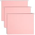Smead Standard Hanging File Folders, 25 Count, Pink, 1/5-Cut Adjustable Tabs, Letter Size (64066)