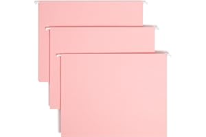Smead Standard Hanging File Folders, 25 Count, Pink, 1/5-Cut Adjustable Tabs, Letter Size (64066)