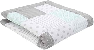 Premium Baby Krabbeldecke, Extra Weich Gepolstert, OEKO-TEX - Frei von Schadstoffen, 100% Bio-Baumwolle, Hochwertige Verarbeitung von emma & noah (Patchwork Mint, 120x120 cm)